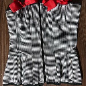 Naughty Lola Black & White Gingham Corset – Size M